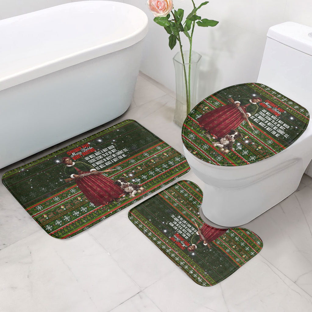 Stagecoach Mary Fields Christmas Bathroom Set Old West Pioneer Vintage Holiday Art