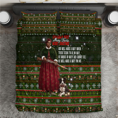 Stagecoach Mary Fields Christmas Bedding Set Old West Pioneer Vintage Holiday Art