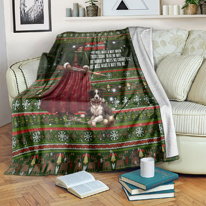 Stagecoach Mary Fields Christmas Blanket Old West Pioneer Vintage Holiday Art