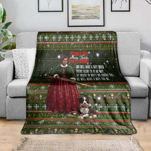 Stagecoach Mary Fields Christmas Blanket Old West Pioneer Vintage Holiday Art