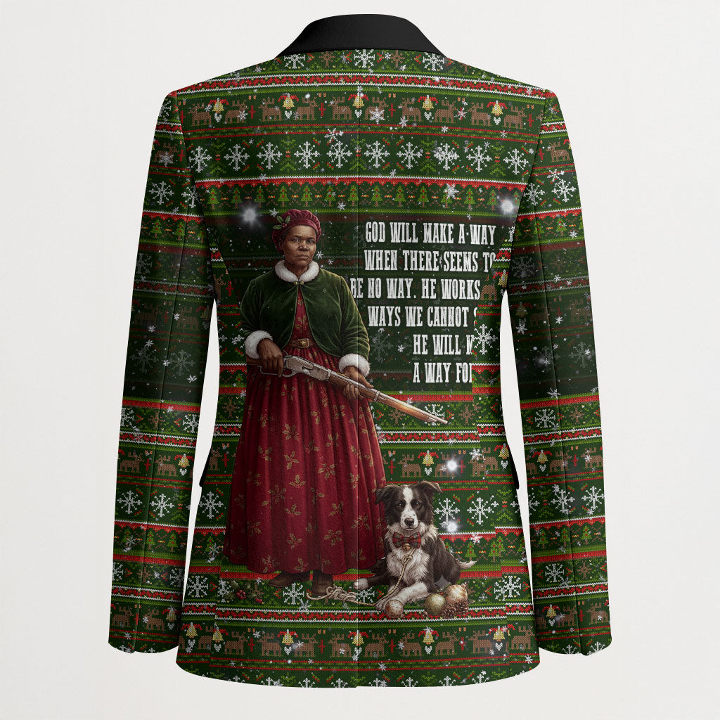 Stagecoach Mary Fields Christmas Blazer Old West Pioneer Vintage Holiday Art