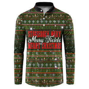 Stagecoach Mary Fields Christmas Button Sweatshirt Old West Pioneer Vintage Holiday Art