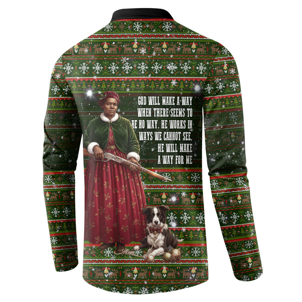 Stagecoach Mary Fields Christmas Button Sweatshirt Old West Pioneer Vintage Holiday Art