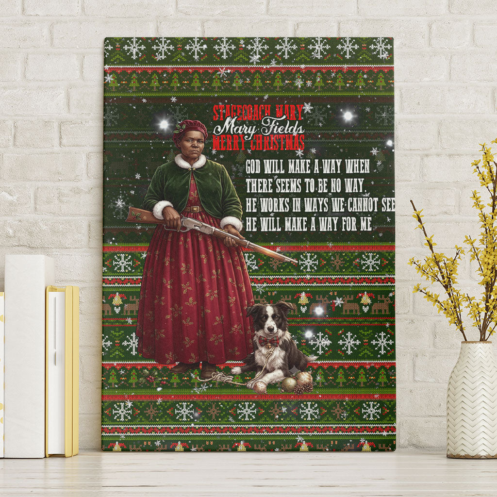 Stagecoach Mary Fields Christmas Canvas Wall Art Old West Pioneer Vintage Holiday Art