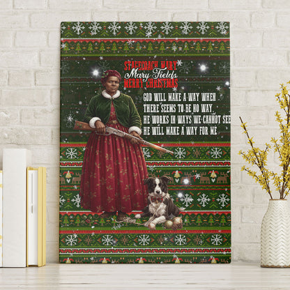 Stagecoach Mary Fields Christmas Canvas Wall Art Old West Pioneer Vintage Holiday Art