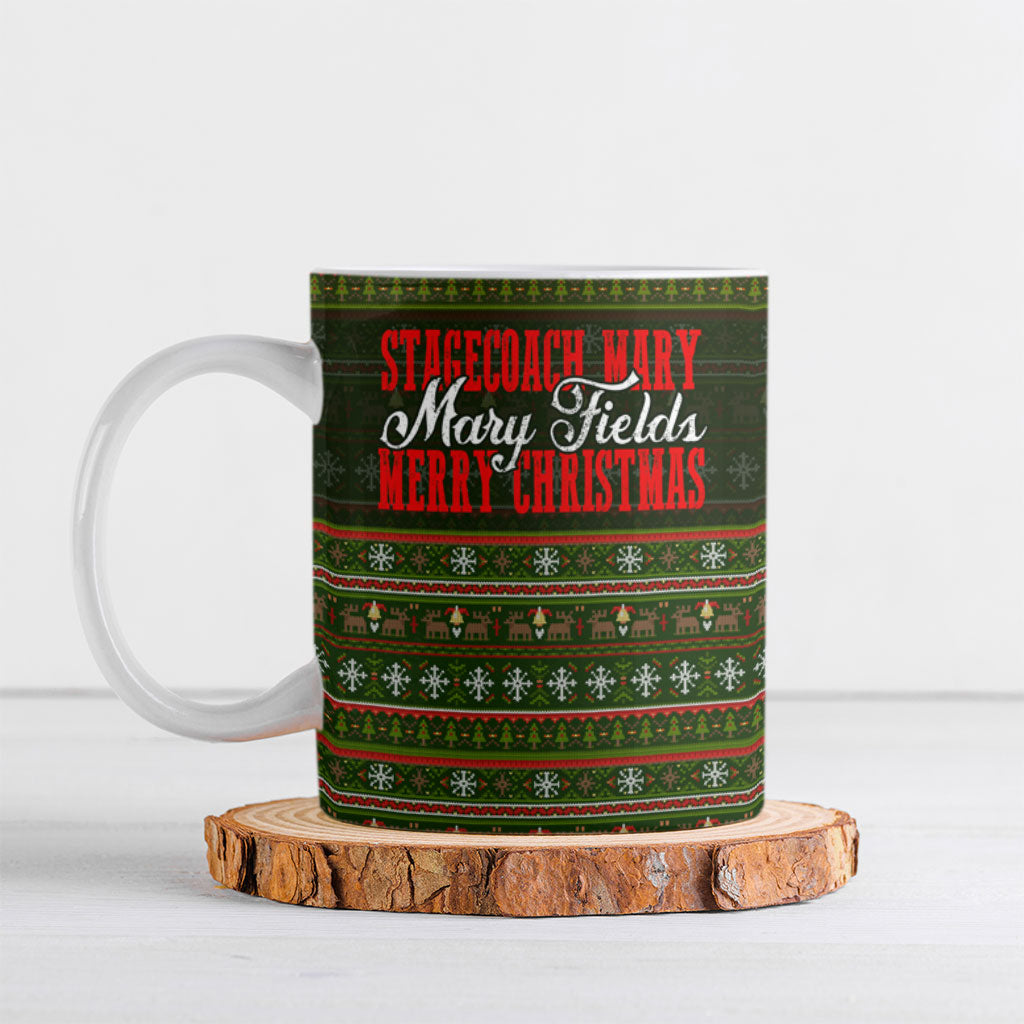 Stagecoach Mary Fields Christmas Ceramic Mug Old West Pioneer Vintage Holiday Art