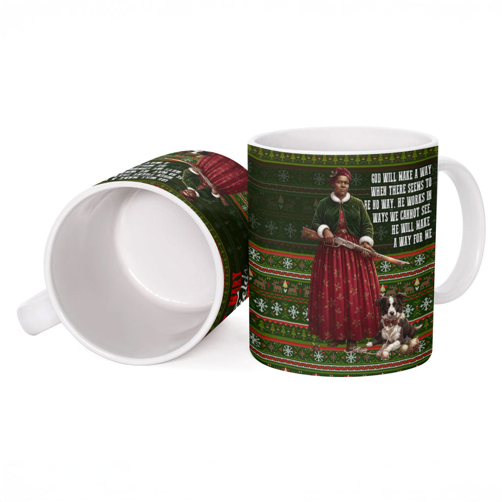 Stagecoach Mary Fields Christmas Ceramic Mug Old West Pioneer Vintage Holiday Art
