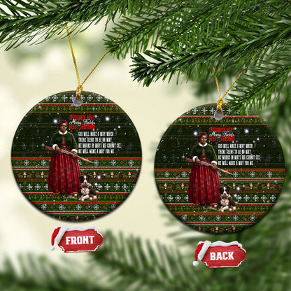 Stagecoach Mary Fields Christmas Ceramic Ornament Old West Pioneer Vintage Holiday Art