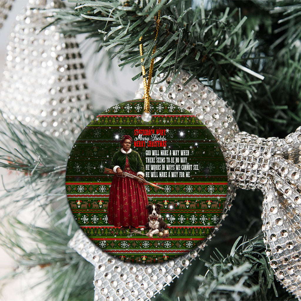 Stagecoach Mary Fields Christmas Ceramic Ornament Old West Pioneer Vintage Holiday Art