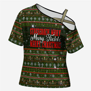 Stagecoach Mary Fields Christmas Cross Shoulder Shirt Old West Pioneer Vintage Holiday Art