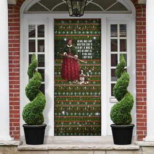 Stagecoach Mary Fields Christmas Door Cover Old West Pioneer Vintage Holiday Art