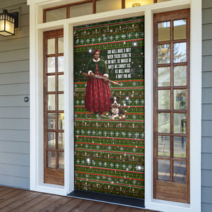 Stagecoach Mary Fields Christmas Door Cover Old West Pioneer Vintage Holiday Art