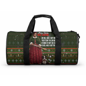 Stagecoach Mary Fields Christmas Duffle Bag Old West Pioneer Vintage Holiday Art