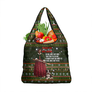 Stagecoach Mary Fields Christmas Grocery Bag Old West Pioneer Vintage Holiday Art