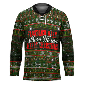 Stagecoach Mary Fields Christmas Hockey Jersey Old West Pioneer Vintage Holiday Art