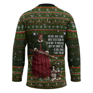 Stagecoach Mary Fields Christmas Hockey Jersey Old West Pioneer Vintage Holiday Art