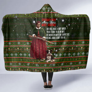 Stagecoach Mary Fields Christmas Hooded Blanket Old West Pioneer Vintage Holiday Art