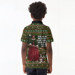 Stagecoach Mary Fields Christmas Kid Polo Shirt Old West Pioneer Vintage Holiday Art