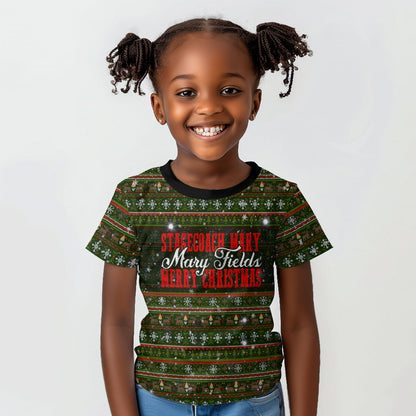 Stagecoach Mary Fields Christmas Kid T shirt Old West Pioneer Vintage Holiday Art