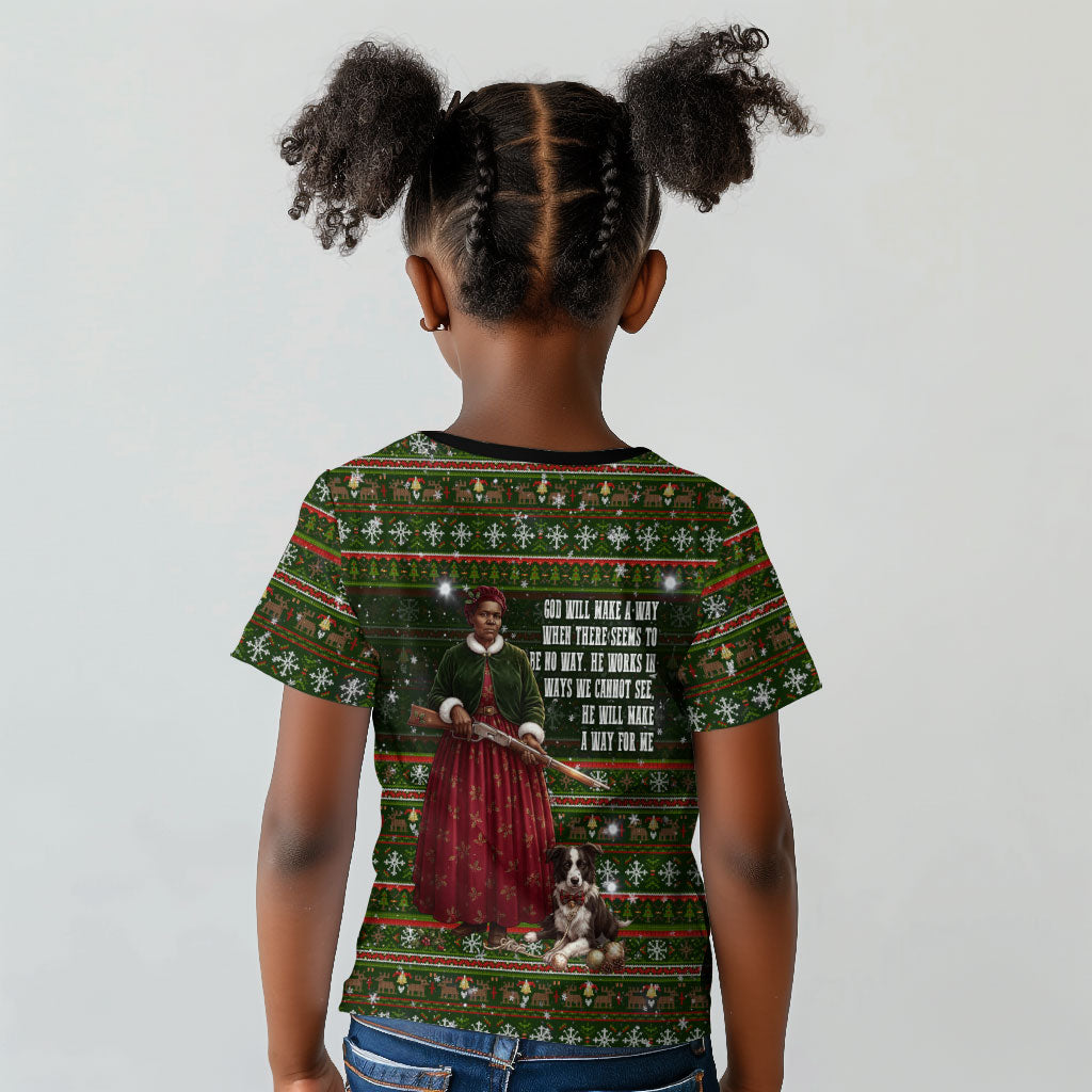 Stagecoach Mary Fields Christmas Kid T shirt Old West Pioneer Vintage Holiday Art