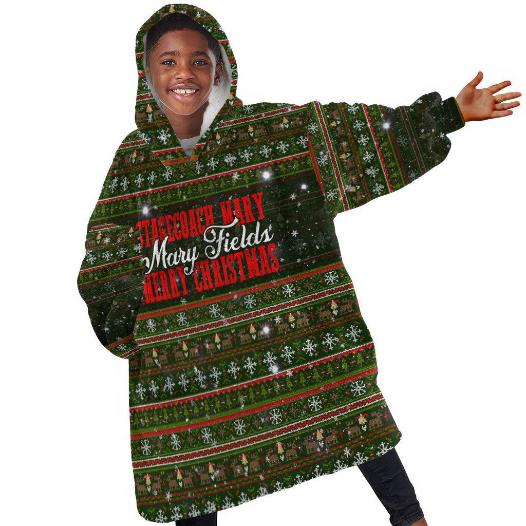 Stagecoach Mary Fields Christmas Kid Wearable Blanket Hoodie Old West Pioneer Vintage Holiday Art