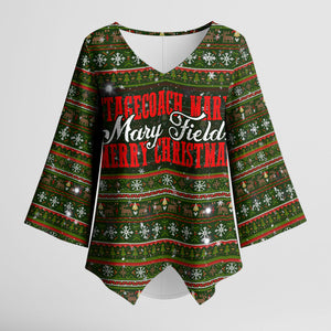 Stagecoach Mary Fields Christmas Kimono Sleeve Blouse Old West Pioneer Vintage Holiday Art