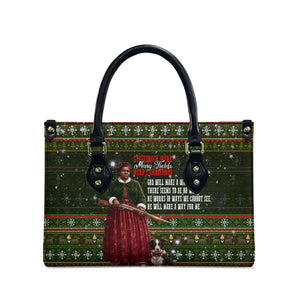 Stagecoach Mary Fields Christmas Leather Bag Old West Pioneer Vintage Holiday Art