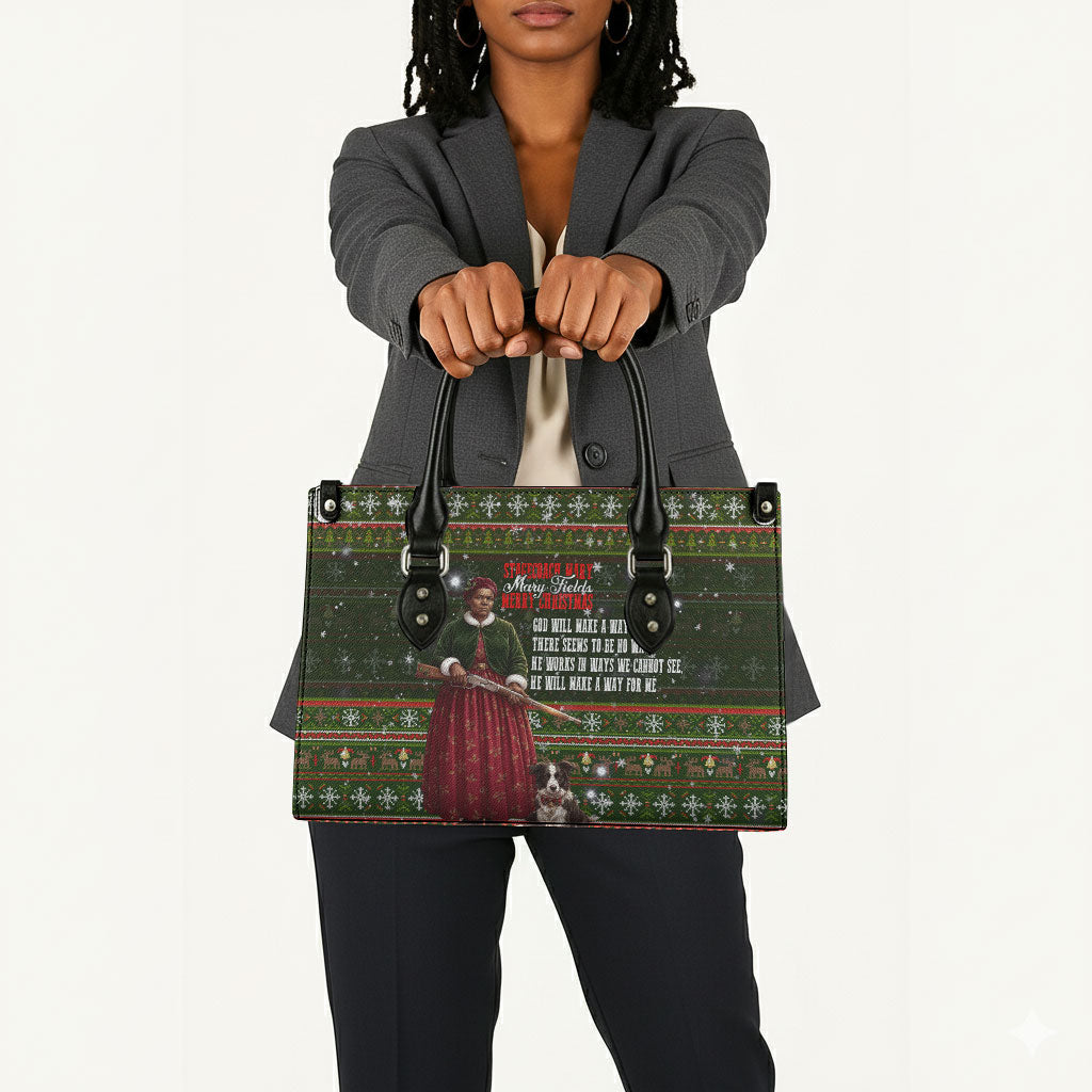 Stagecoach Mary Fields Christmas Leather Bag Old West Pioneer Vintage Holiday Art
