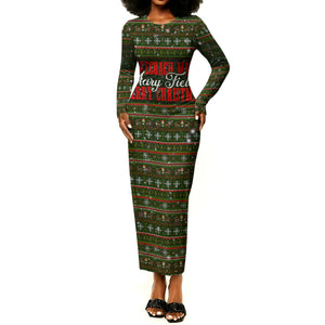 Stagecoach Mary Fields Christmas Long Sleeve Bodycon Dress Old West Pioneer Vintage Holiday Art