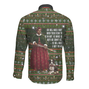 Stagecoach Mary Fields Christmas Long Sleeve Button Shirt Old West Pioneer Vintage Holiday Art