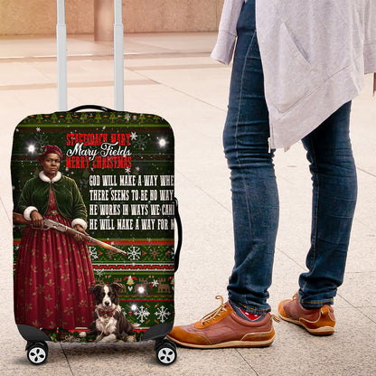 Stagecoach Mary Fields Christmas Luggage Cover Old West Pioneer Vintage Holiday Art