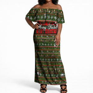 Stagecoach Mary Fields Christmas Off Shoulder Maxi Dress Old West Pioneer Vintage Holiday Art