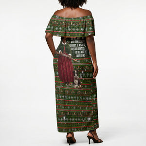 Stagecoach Mary Fields Christmas Off Shoulder Maxi Dress Old West Pioneer Vintage Holiday Art