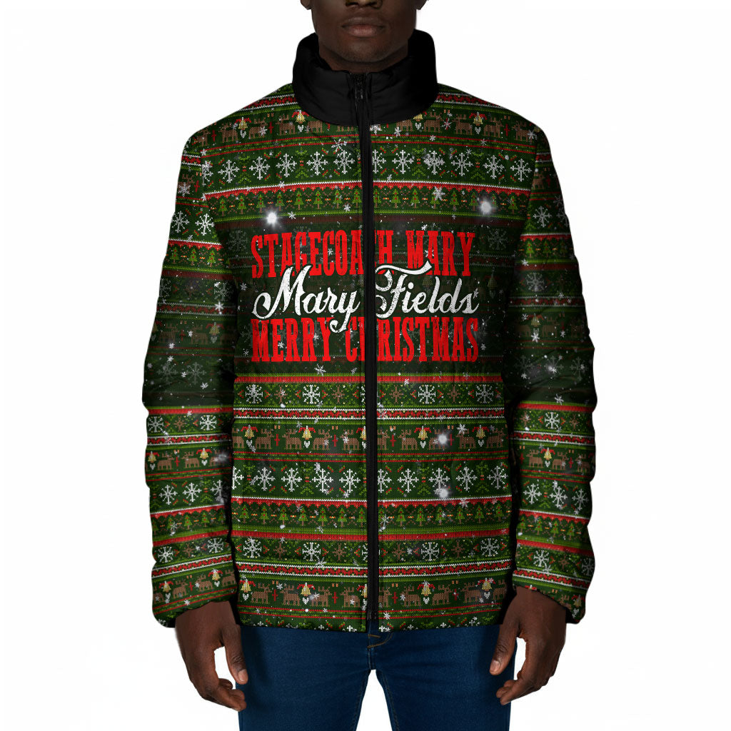 Stagecoach Mary Fields Christmas Padded Jacket Old West Pioneer Vintage Holiday Art