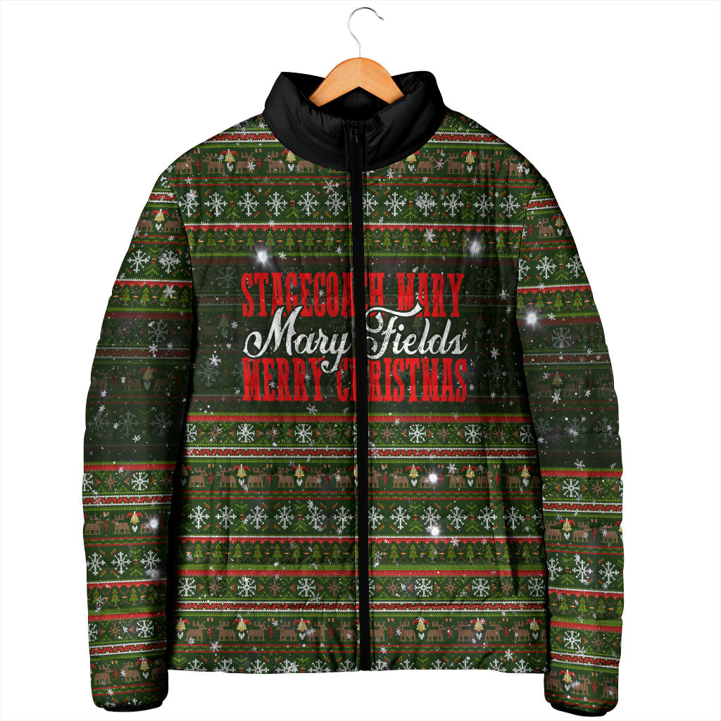 Stagecoach Mary Fields Christmas Padded Jacket Old West Pioneer Vintage Holiday Art
