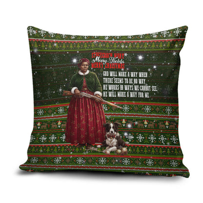 Stagecoach Mary Fields Christmas Pillow Cover Old West Pioneer Vintage Holiday Art
