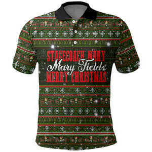 Stagecoach Mary Fields Christmas Polo Shirt Old West Pioneer Vintage Holiday Art