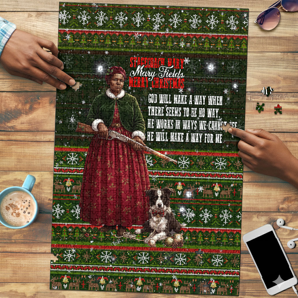 Stagecoach Mary Fields Christmas Puzzle Old West Pioneer Vintage Holiday Art