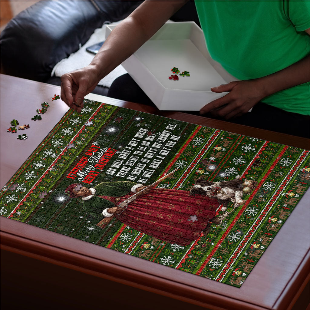 Stagecoach Mary Fields Christmas Puzzle Old West Pioneer Vintage Holiday Art