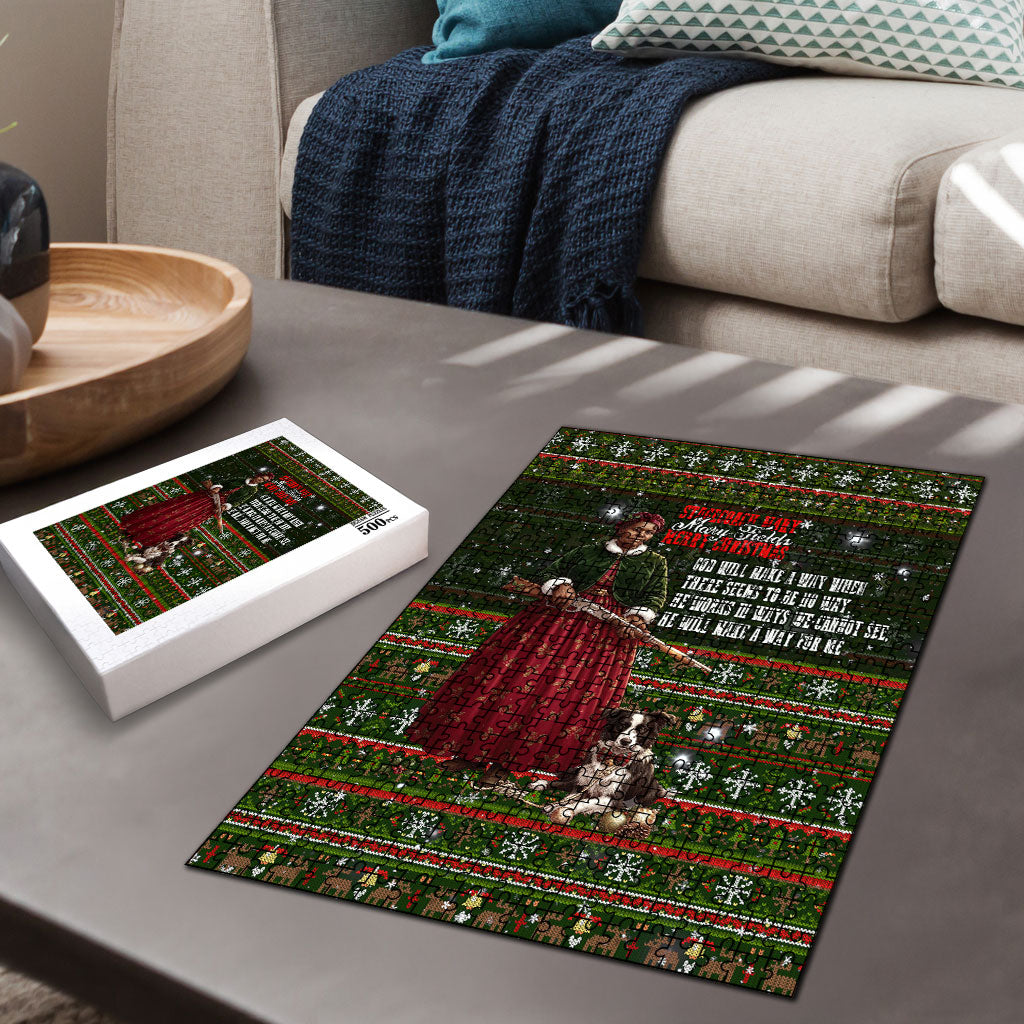 Stagecoach Mary Fields Christmas Puzzle Old West Pioneer Vintage Holiday Art