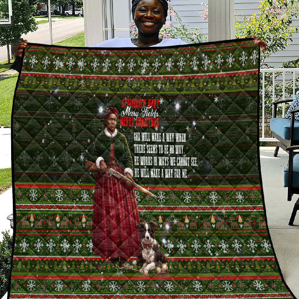 Stagecoach Mary Fields Christmas Quilt Old West Pioneer Vintage Holiday Art