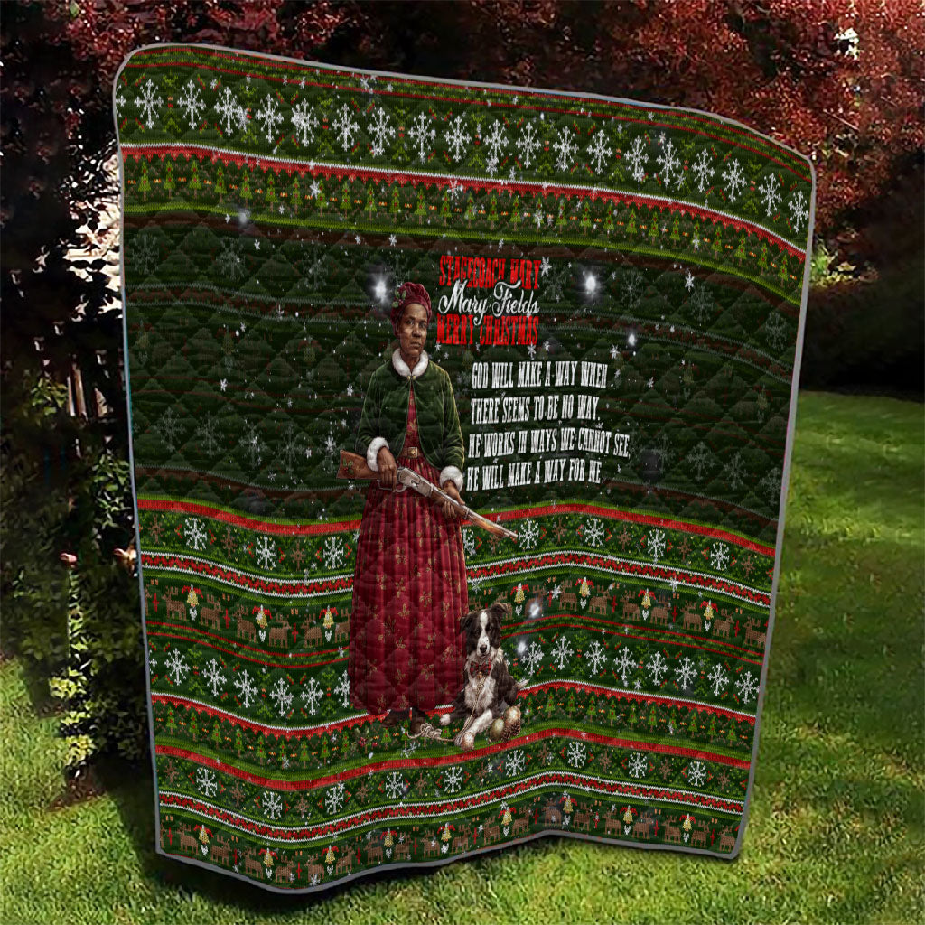 Stagecoach Mary Fields Christmas Quilt Old West Pioneer Vintage Holiday Art