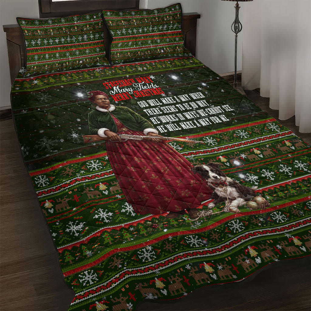 Stagecoach Mary Fields Christmas Quilt Bed Set Old West Pioneer Vintage Holiday Art