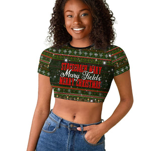 Stagecoach Mary Fields Christmas Raglan Cropped T shirt Old West Pioneer Vintage Holiday Art