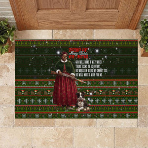 Stagecoach Mary Fields Christmas Rubber Doormat Old West Pioneer Vintage Holiday Art