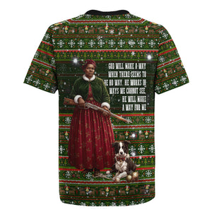 Stagecoach Mary Fields Christmas Rugby Jersey Old West Pioneer Vintage Holiday Art