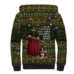 Stagecoach Mary Fields Christmas Sherpa Hoodie Old West Pioneer Vintage Holiday Art
