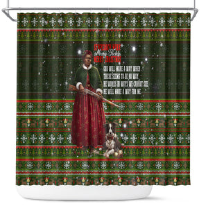 Stagecoach Mary Fields Christmas Shower Curtain Old West Pioneer Vintage Holiday Art
