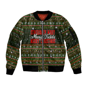 Stagecoach Mary Fields Christmas Sleeve Zip Bomber Jacket Old West Pioneer Vintage Holiday Art
