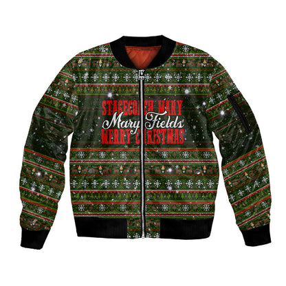 Stagecoach Mary Fields Christmas Sleeve Zip Bomber Jacket Old West Pioneer Vintage Holiday Art